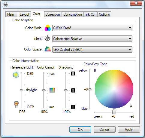 Screenshot Color Settings