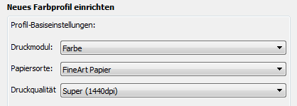 Farbprofileinstellungen
