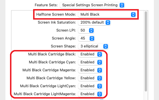 Screen printing multi black PrintFab 2.99
